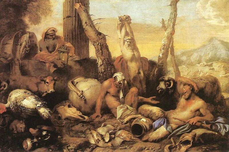 CASTIGLIONE, Giovanni Benedetto Fable of Diogenes oil painting image